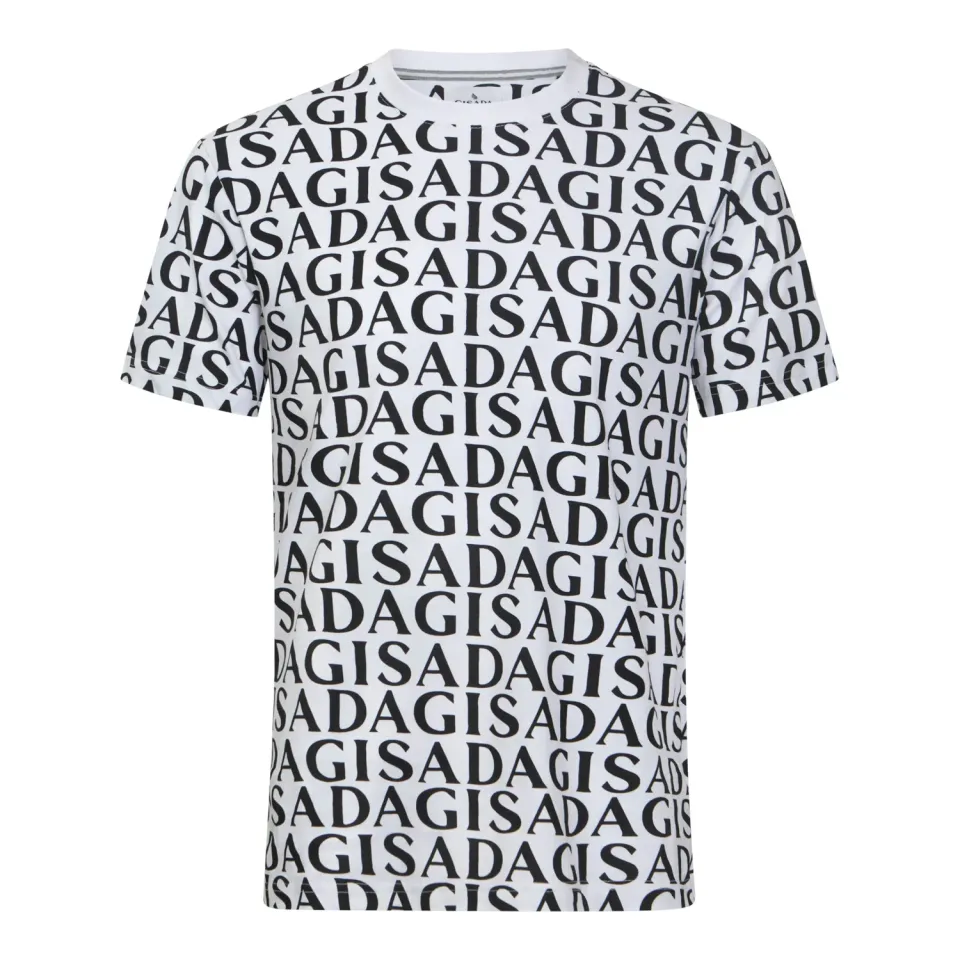 Gisada 1003 t-skjorte hvit herre regular monogram