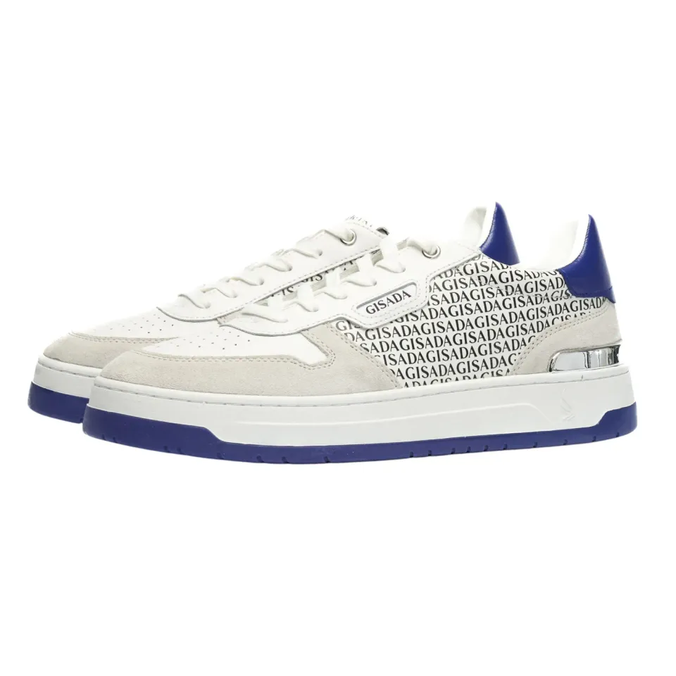 Gisada Trainer sneakers hvit/marine skinn