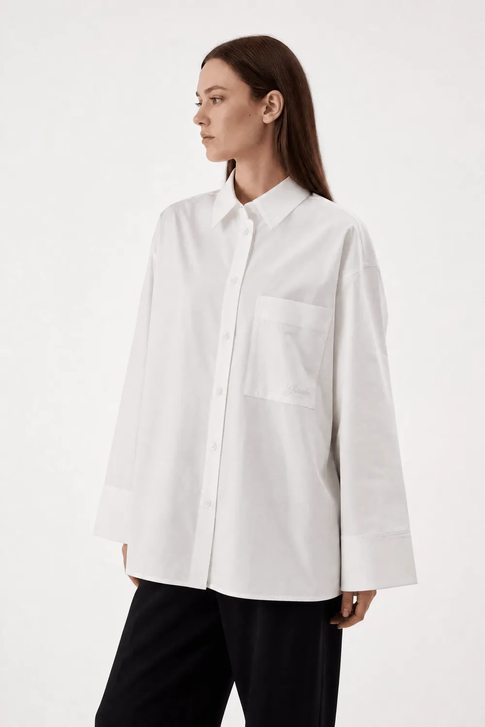 Gisada 1412 skjorte hvit silk cotton popeline