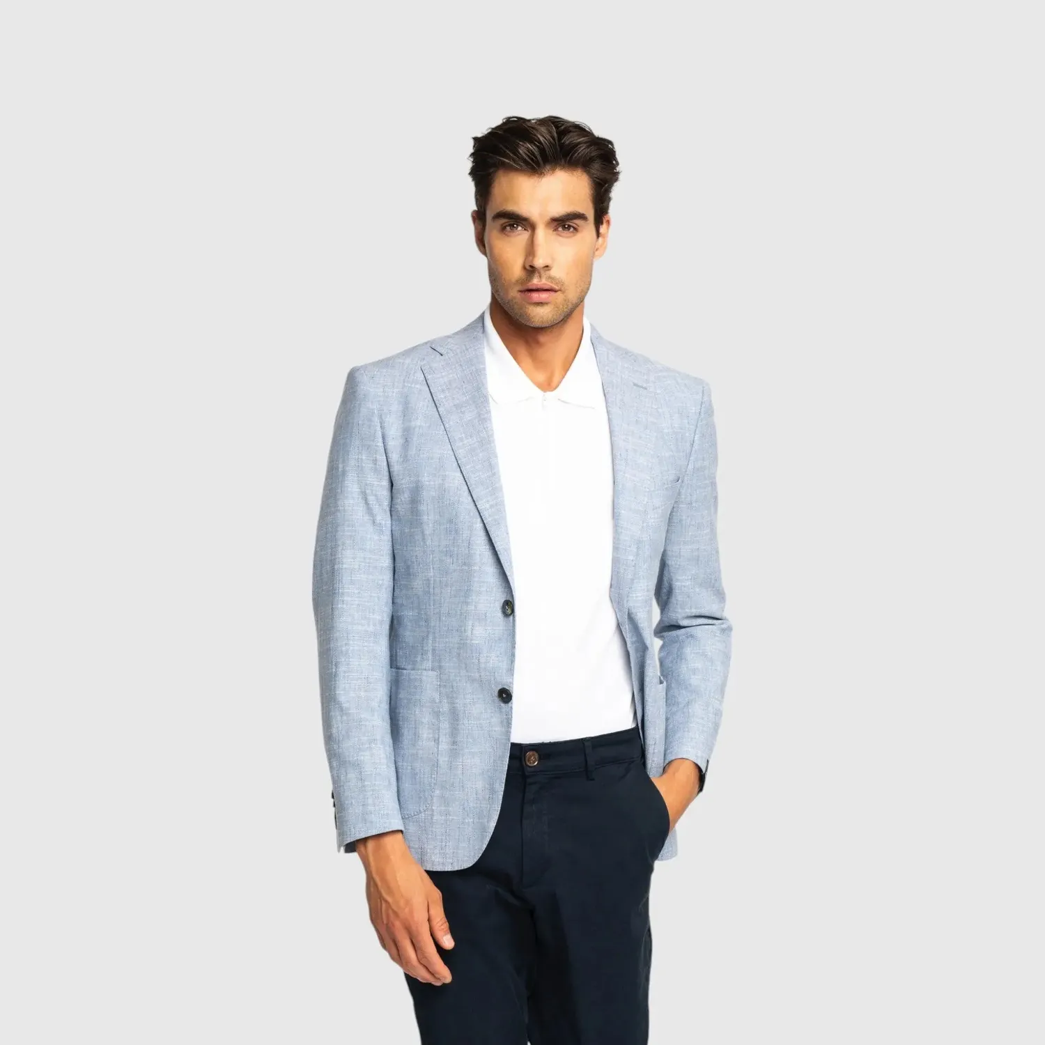 Gisada Tokyo Tweed blazer Ice Blue 50 lett lin