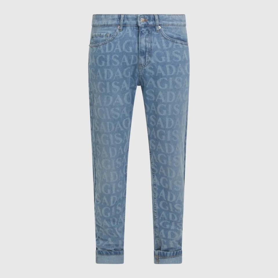 Gisada Slim Denim Allover Laser Print jeans Snow Blue 32 slim