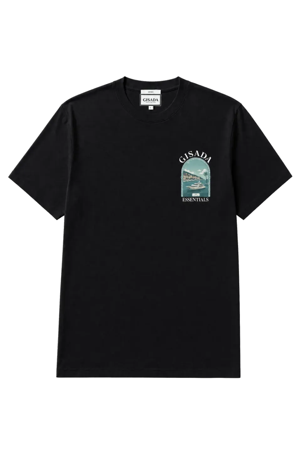 Gisada T-skjorte unisex svart bomull print