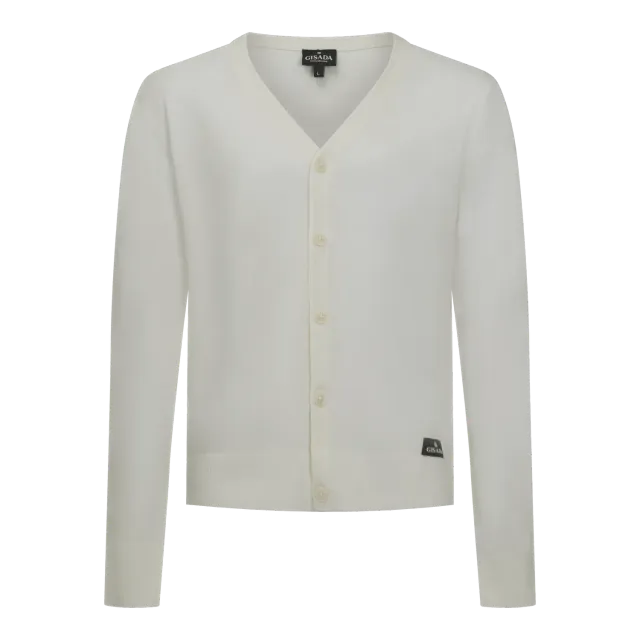 Gisada cardigan elfenben bomull regular fit