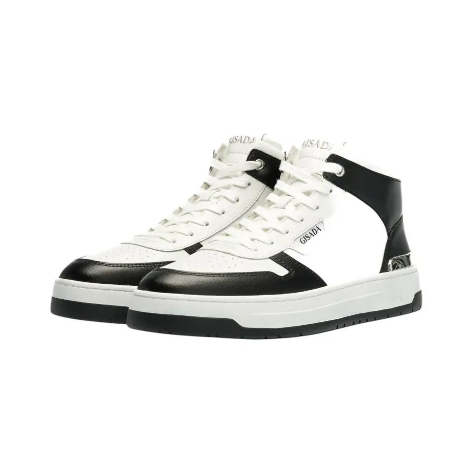 Gisada Trainer Mid-Top sneakers hvit-svart 42 – skinn