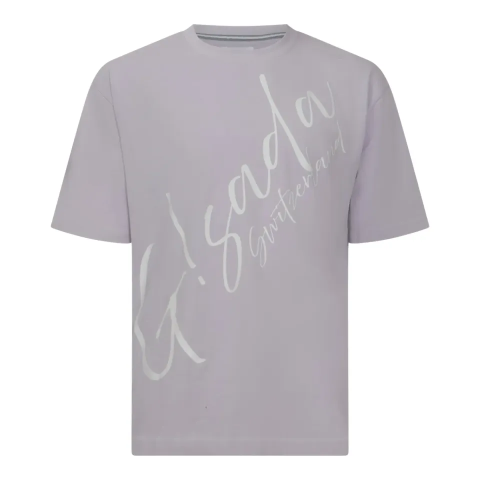 Gisada 1007 t-skjorte lilla oversized med cursive-print