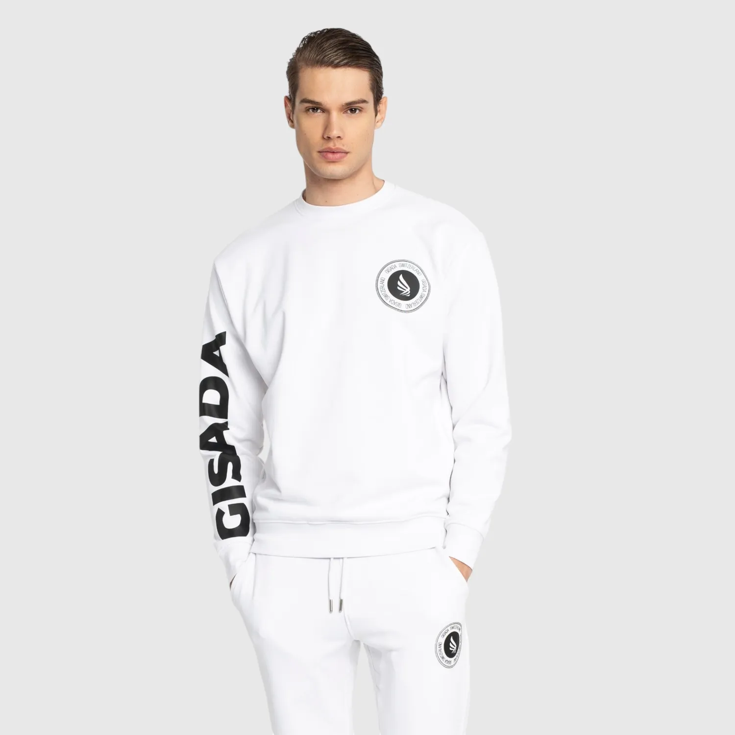 Gisada Rio 3002 sweatshirt hvit melloms bomull