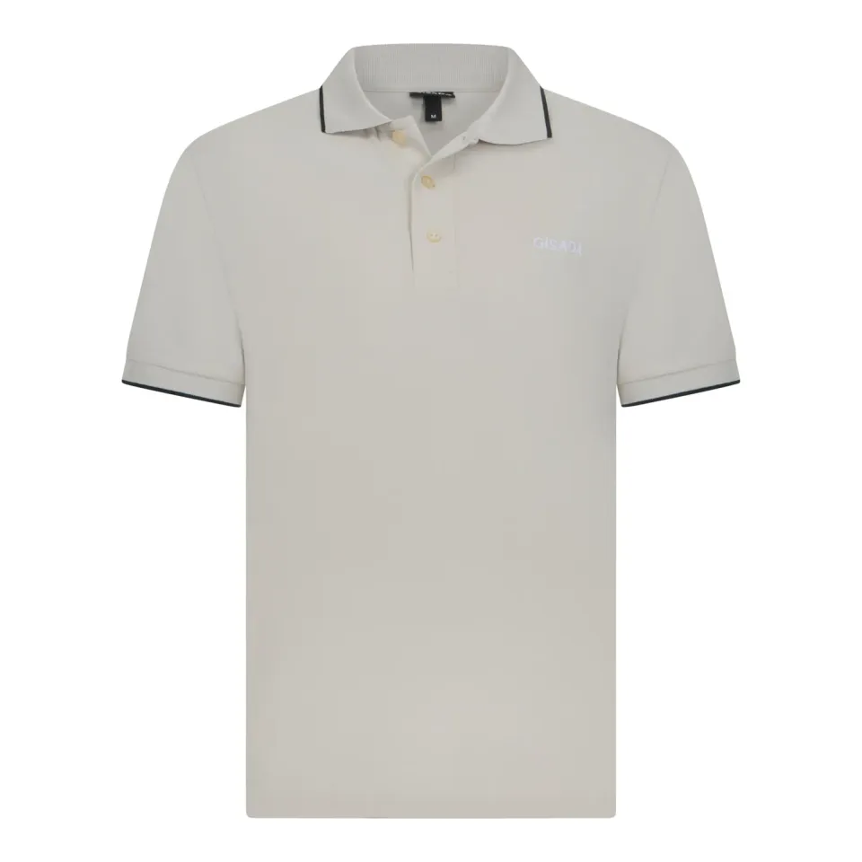 Gisada 2009 polo beige/svart kontrast bomull