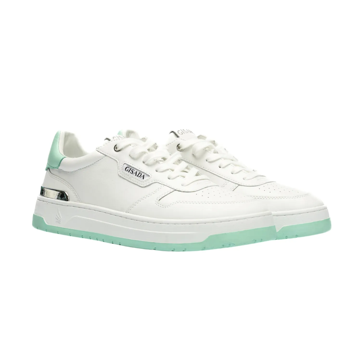 Gisada Trainer sneakers skinn White/Mint lav