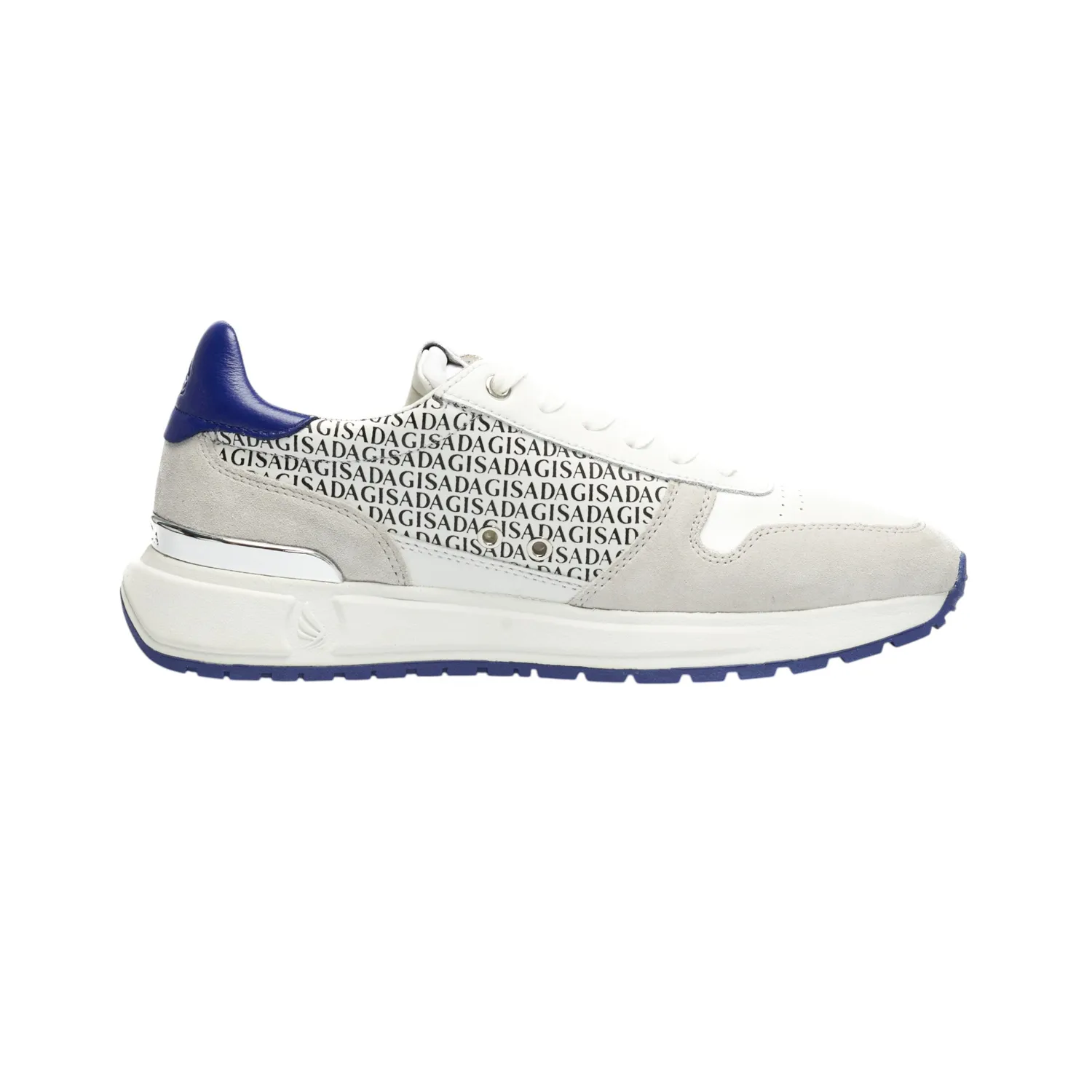 Gisada Retro Running Sneaker joggesko hvit navy semsket