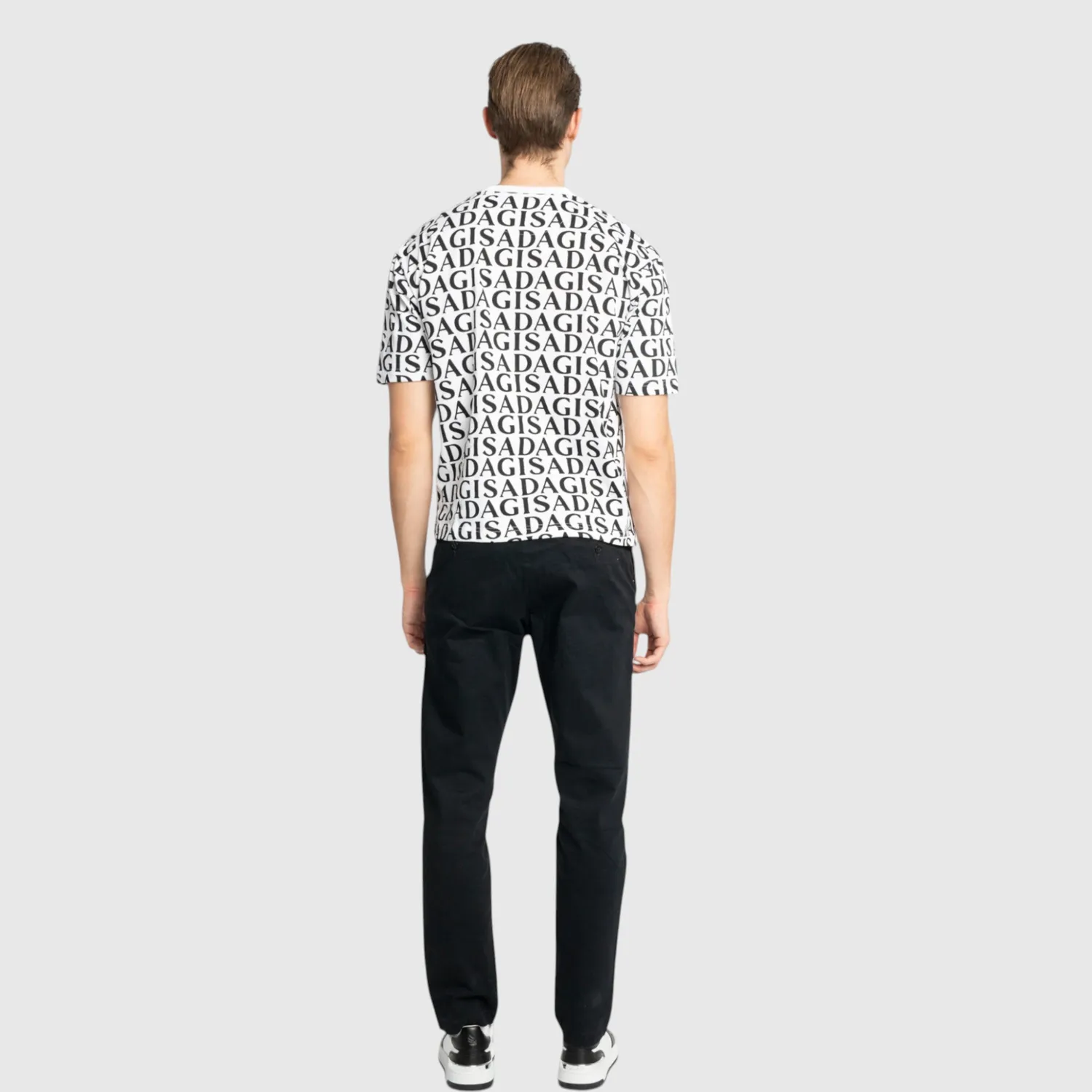 Gisada 1003 t-skjorte hvit herre regular monogram