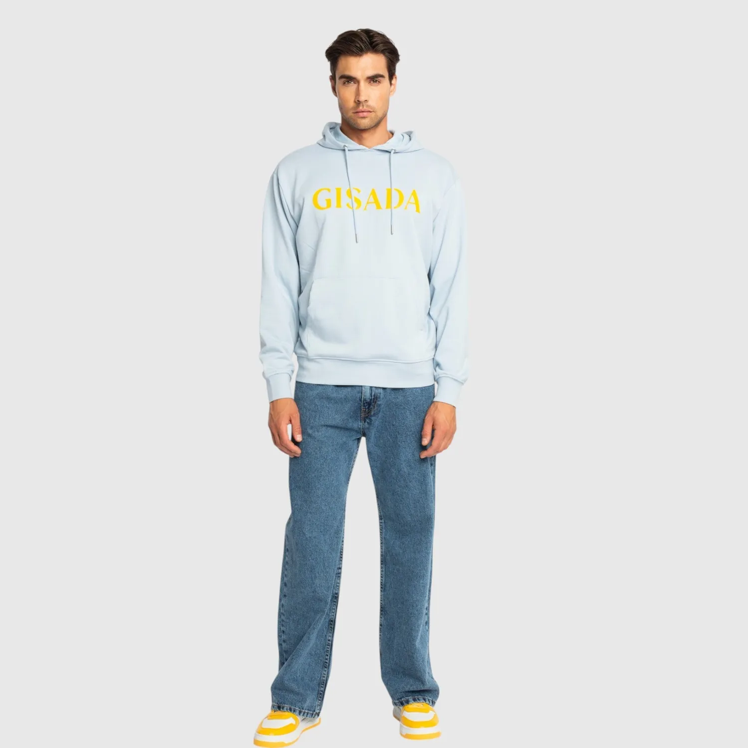 Gisada 3007 hoodie herre isblå regular fit