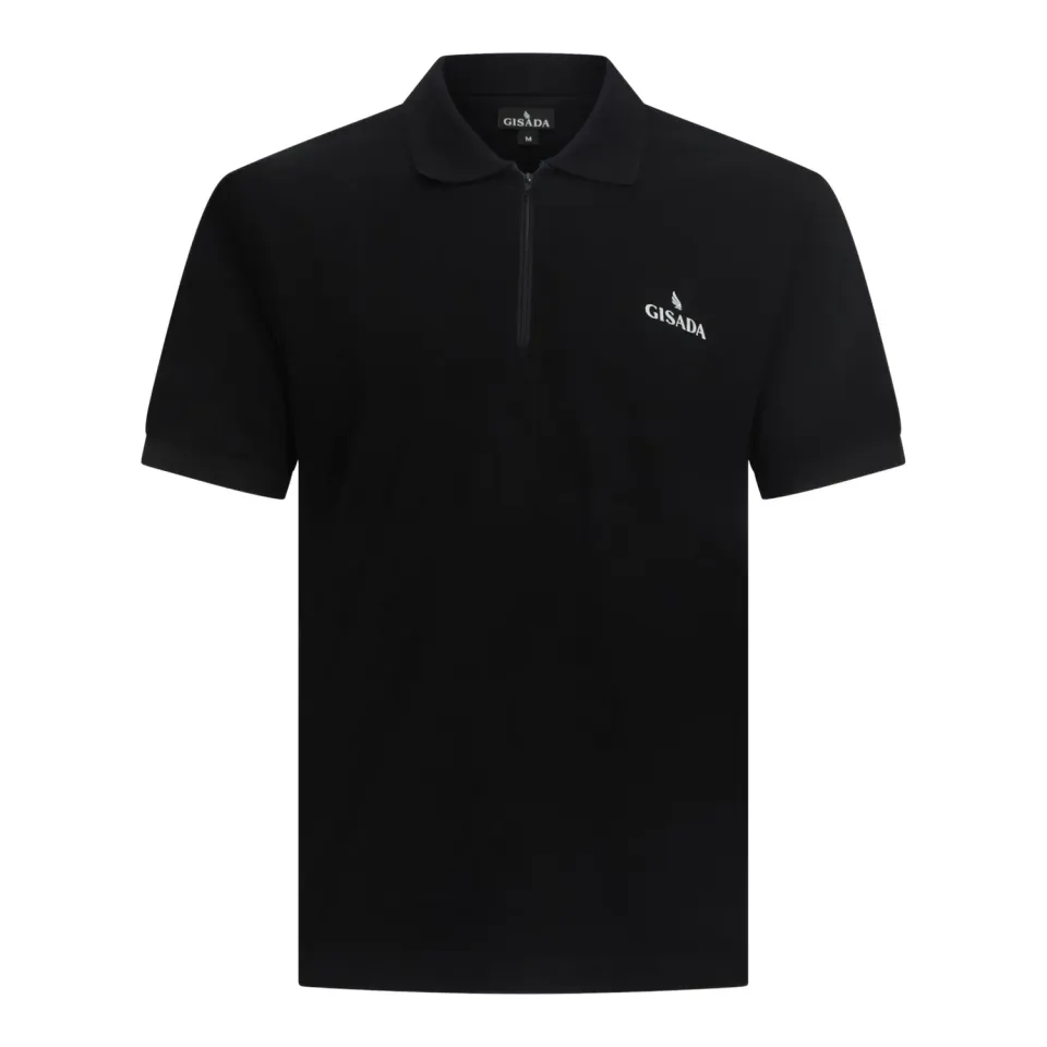 Gisada Singapore 2006 polo svart zip bomull