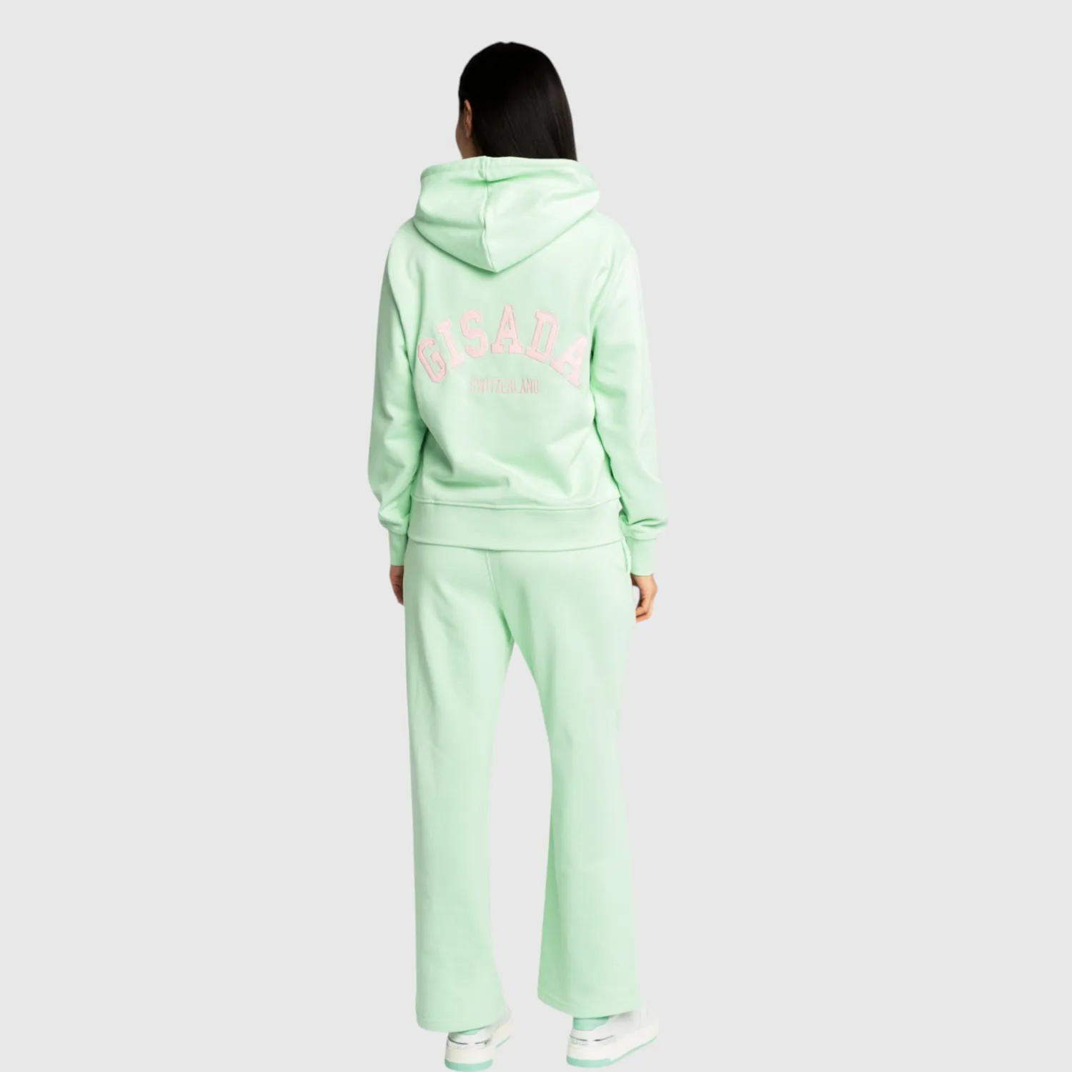 Gisada Regular Fit Hoodie Cotton Patch Print hettegenser mint