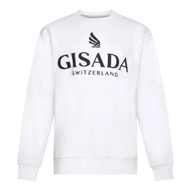 Gisada 3000 Rio sweatshirt hvit – puff-logo bomull
