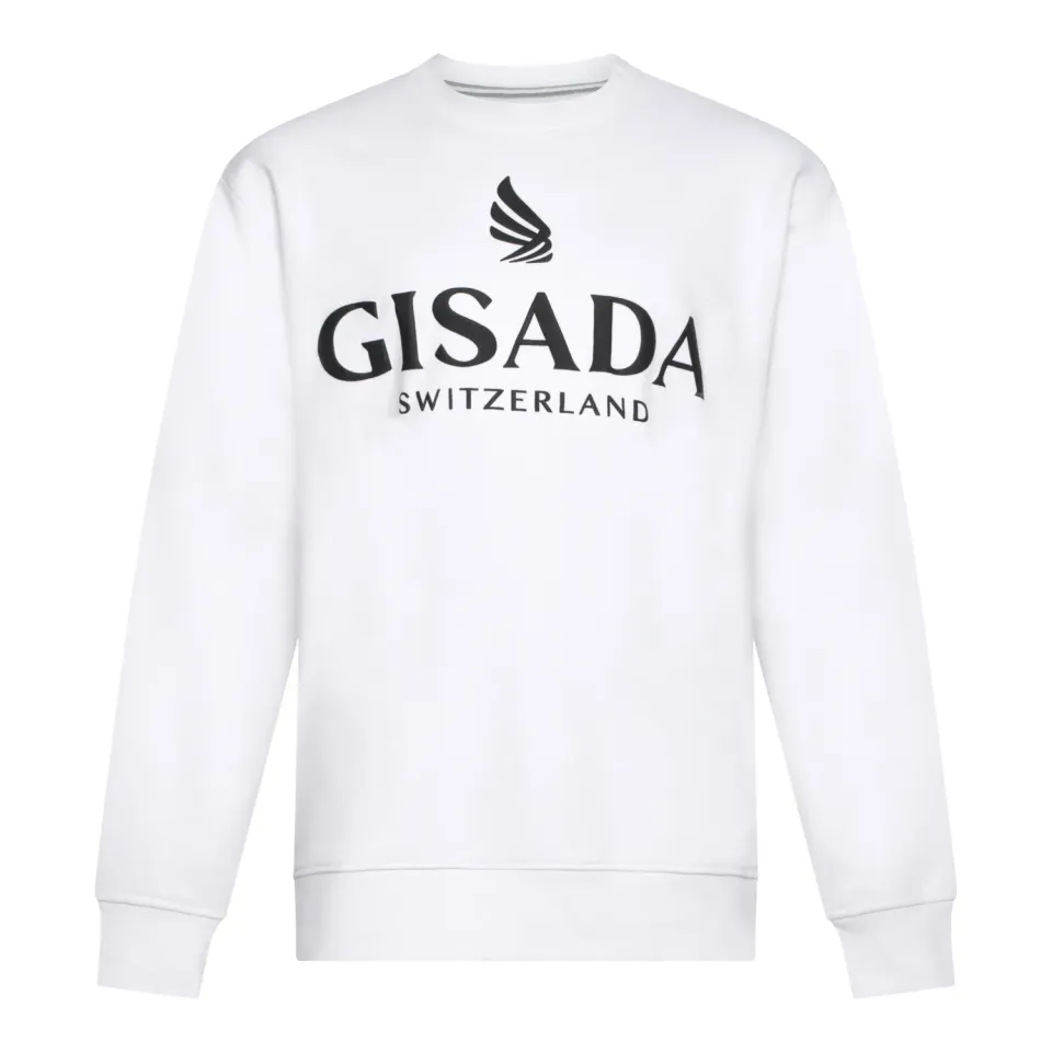 Gisada 3000 Rio sweatshirt hvit – puff-logo bomull