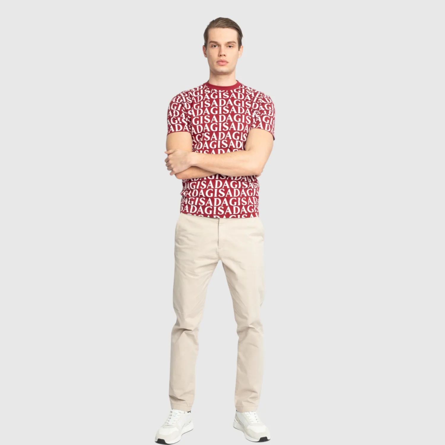 Gisada Allover Print t-skjorte bordeaux