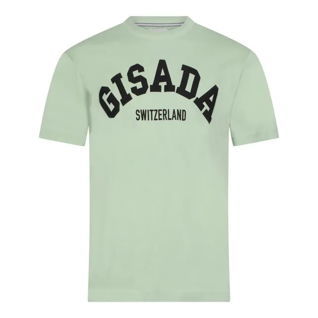 Gisada 1001 t-skjorte mint collegeprint bomull