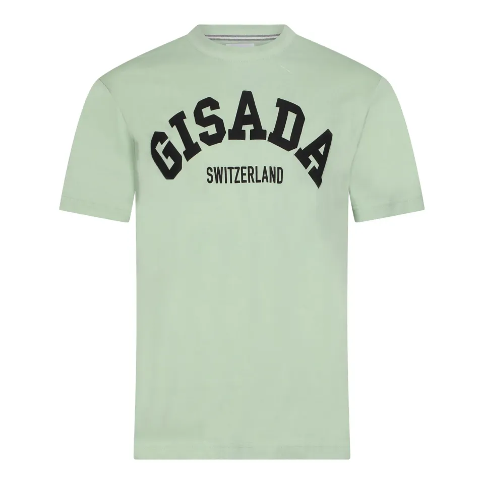 Gisada 1001 t-skjorte mint collegeprint bomull