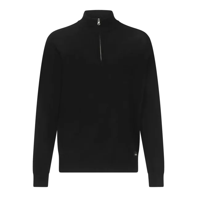 Gisada 1206 half-zip genser svart merino-bomull