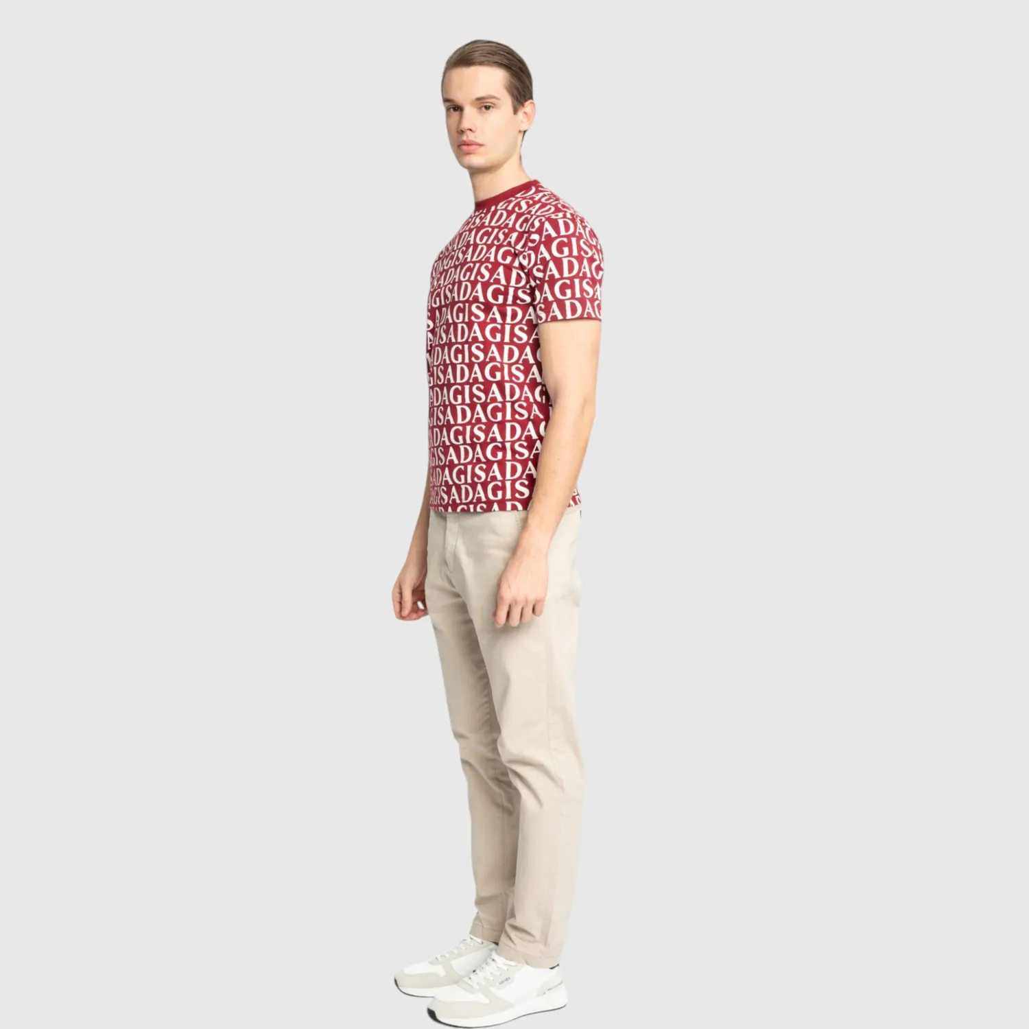 Gisada Allover Print t-skjorte bordeaux