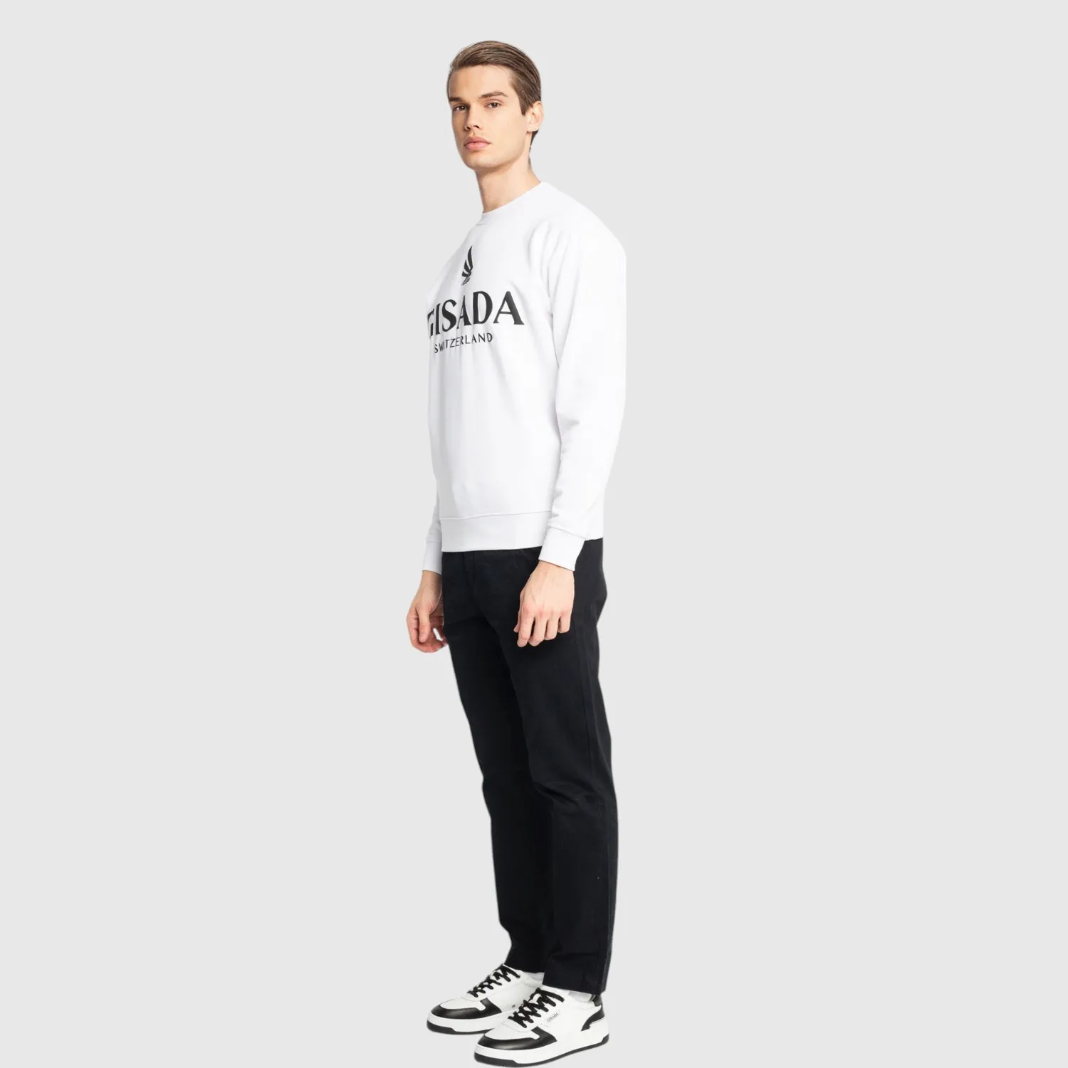 Gisada 3000 Rio sweatshirt hvit – puff-logo bomull