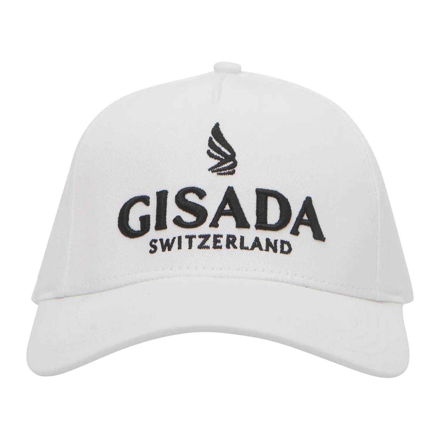 Gisada 8009 caps hvit bomullstwill brodert logo