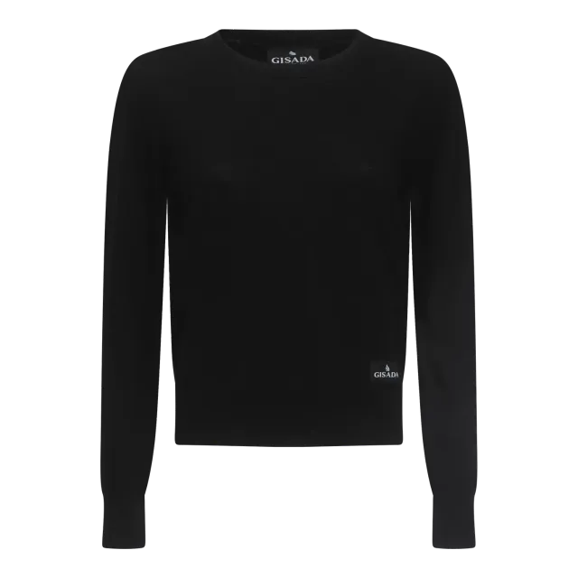 Gisada Regular Fit Round Neck Pullover genser sort