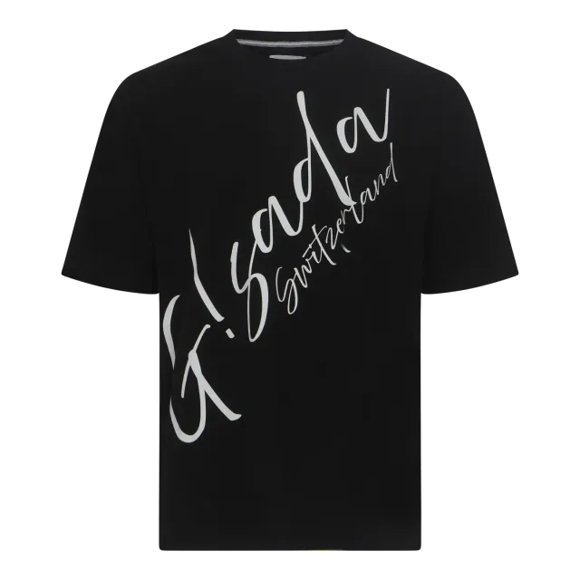Gisada Oversized Jersey Cotton Cursive t-skjorte svart