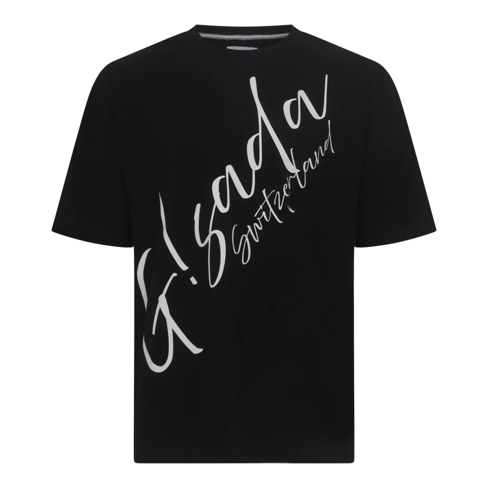 Gisada Oversized Jersey Cotton Cursive t-skjorte svart