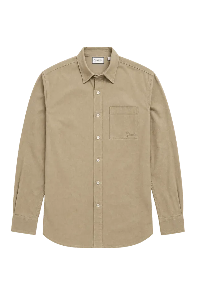 Gisada 1116 skjorte herre Beige bomull