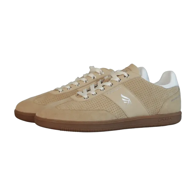 Gisada 17004 sneakers beige perforert semsket skinn