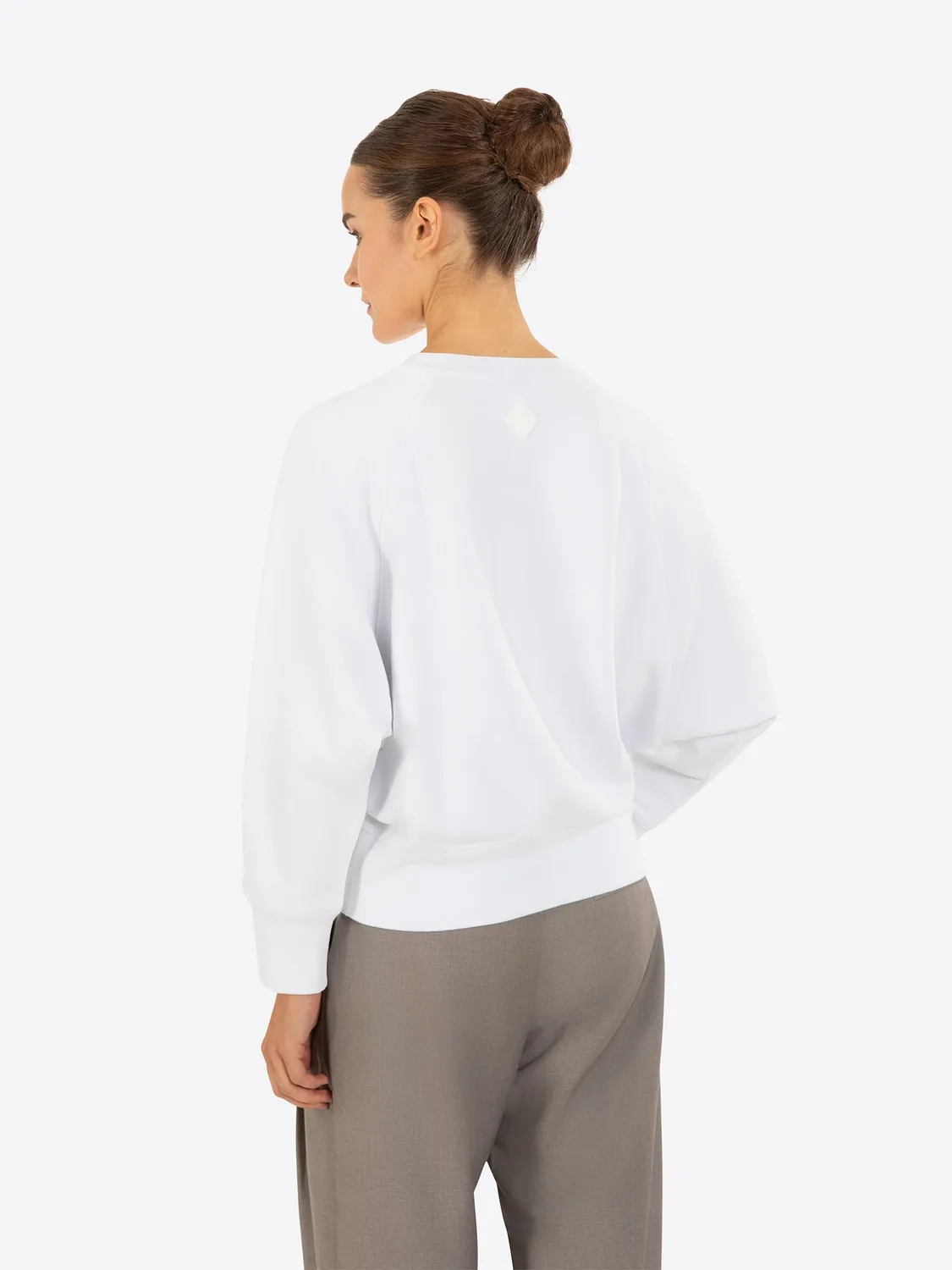 Gisada 6012 cropped sweatshirt hvit bomull