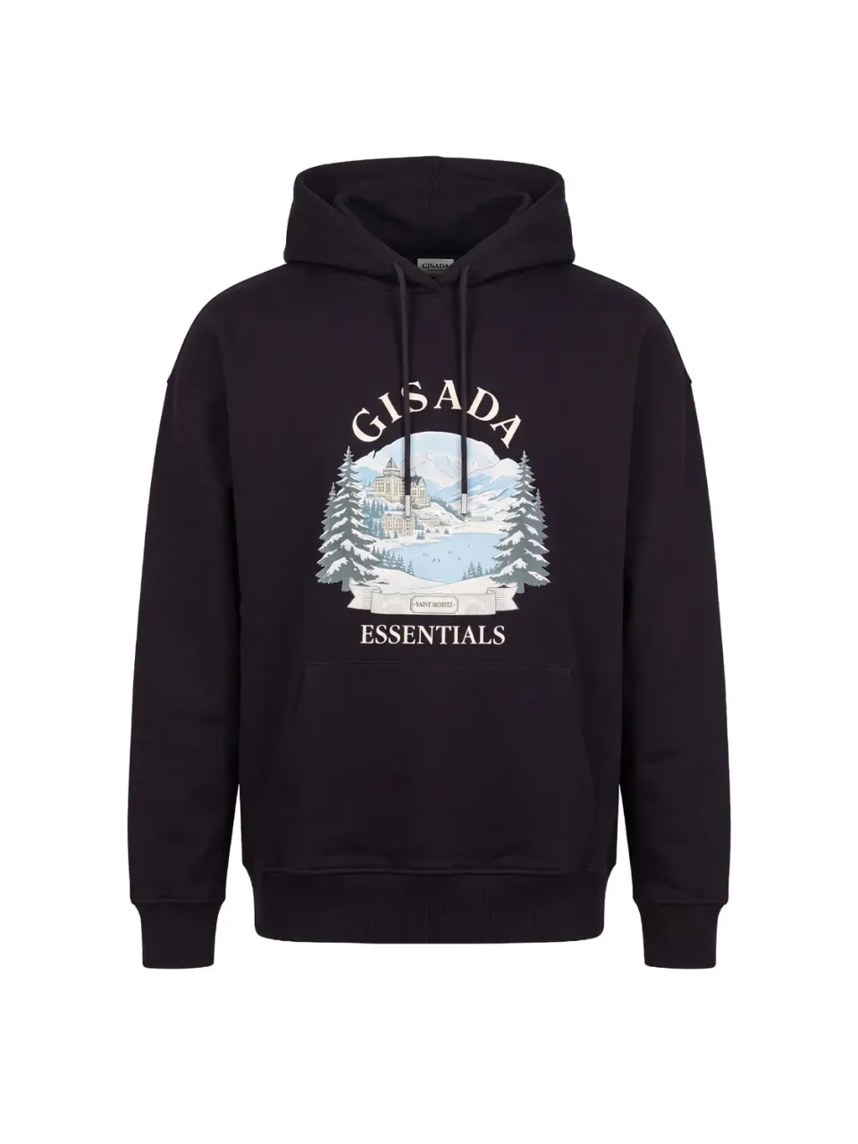 Gisada 3010 hettegenser svart unisex bomull