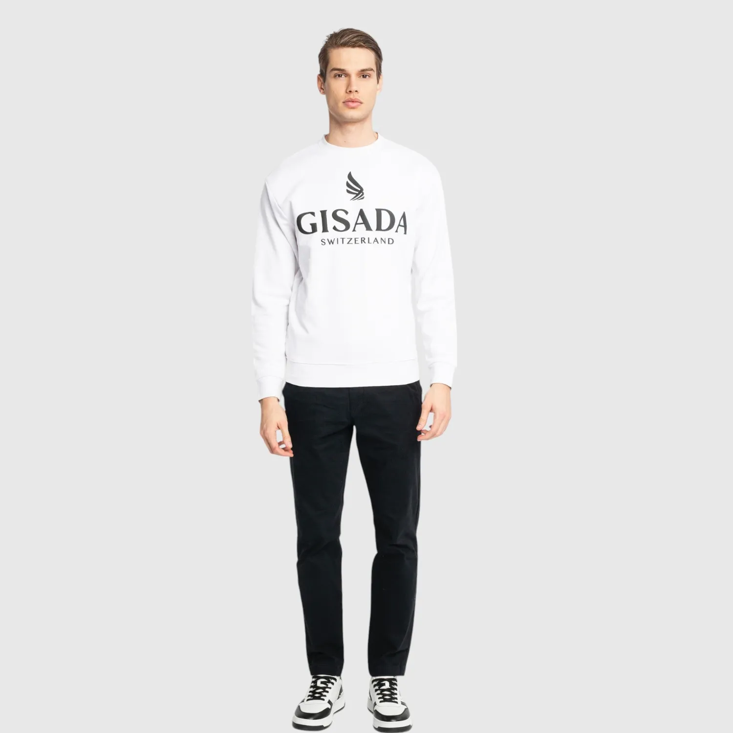 Gisada 3000 Rio sweatshirt hvit – puff-logo bomull