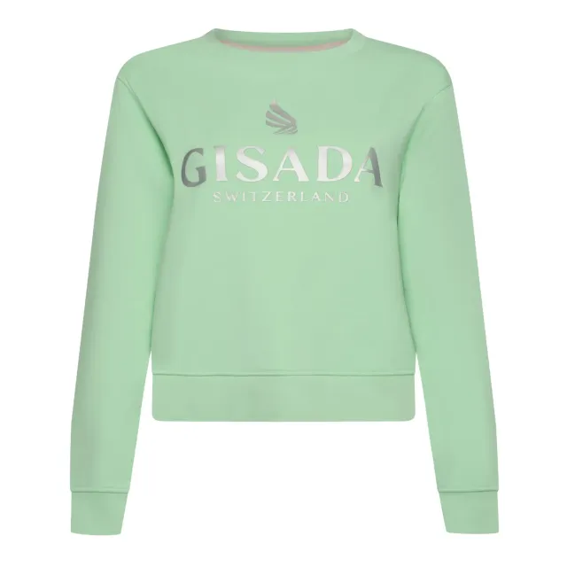 Gisada 6004 sweatshirt mint glitter cropped dame