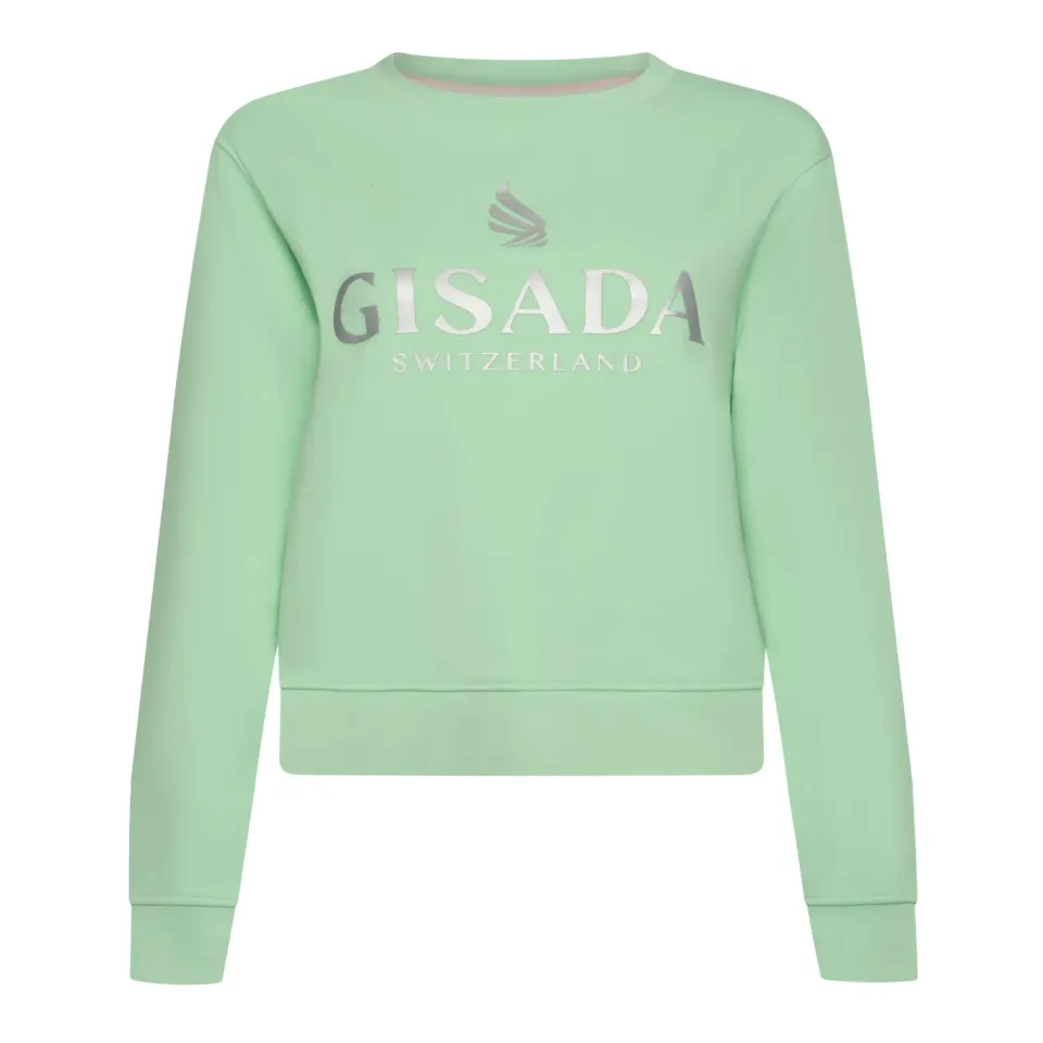 Gisada 6004 sweatshirt mint glitter cropped dame