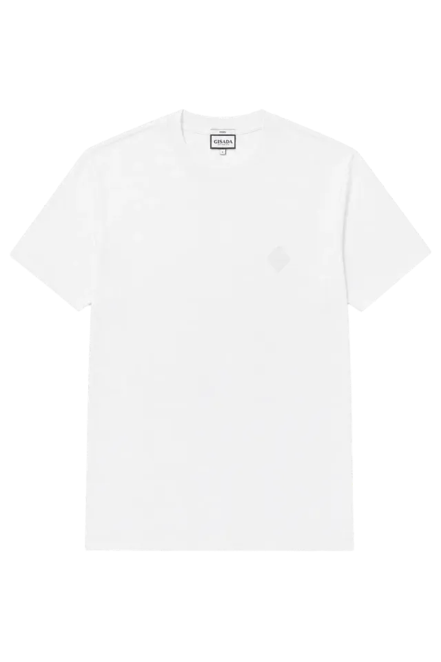 Gisada 1017 T-skjorte hvit unisex bomull