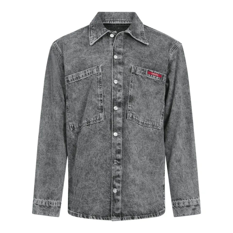 Gisada 1102 denimskjorte snow grey oversized