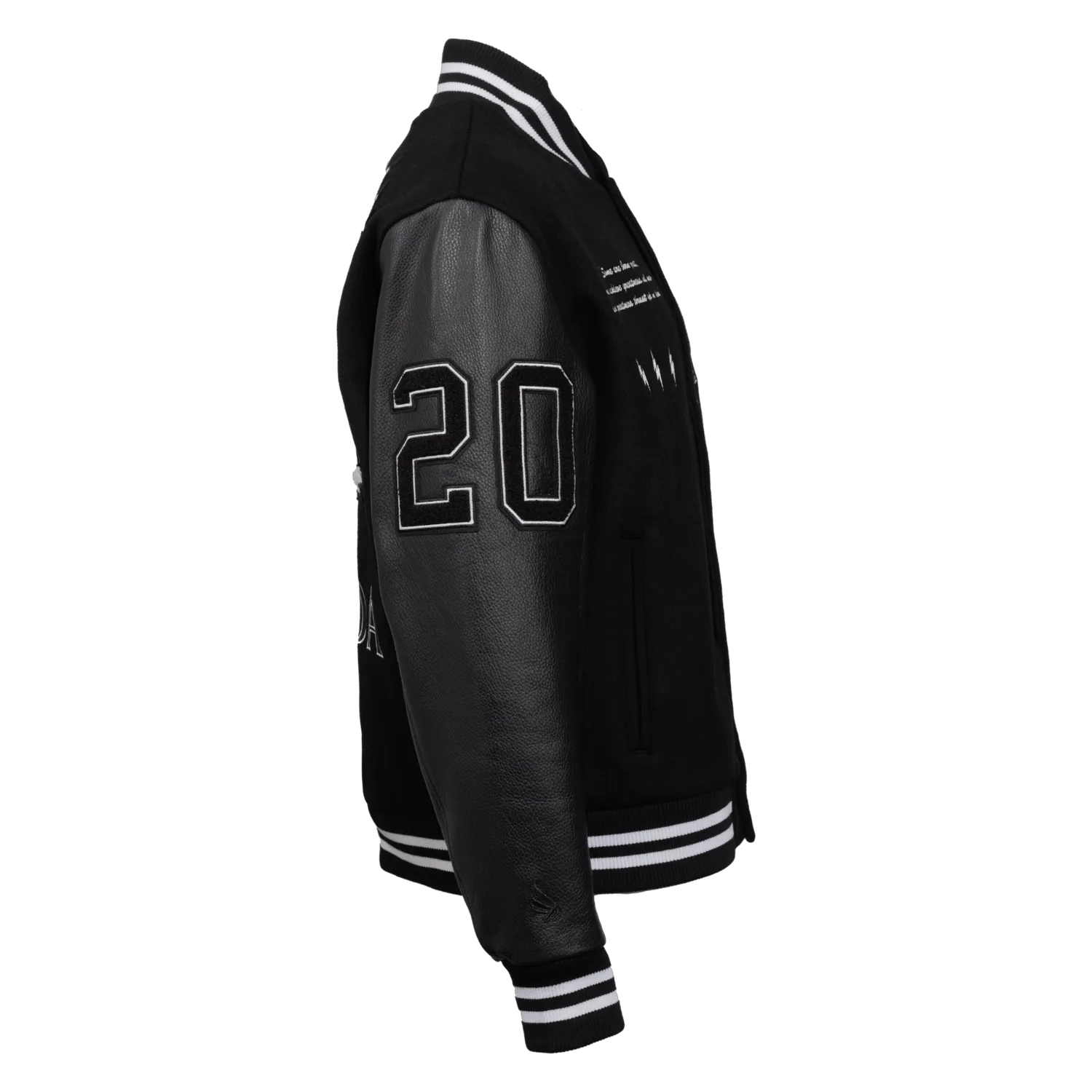 Gisada 1317 Classic Varsity jakke svart ull skinnermer