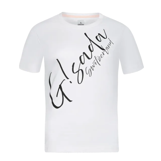 Gisada Oversized T-skjorte bomull White skrålogo