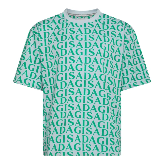Gisada 1008 t-skjorte oversized isblå herre monogram