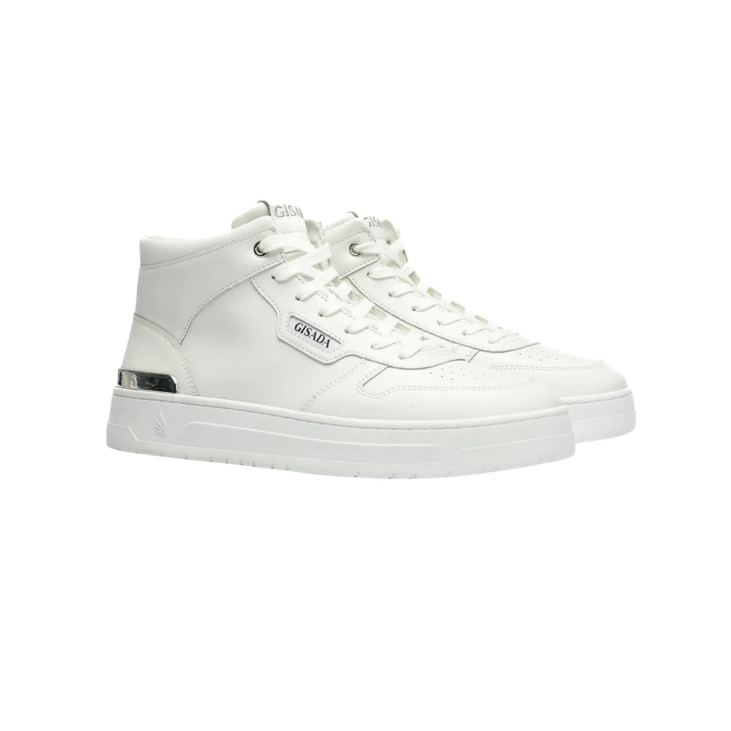 Gisada Trainer 17002 Sneakers hvite mid-top skinn