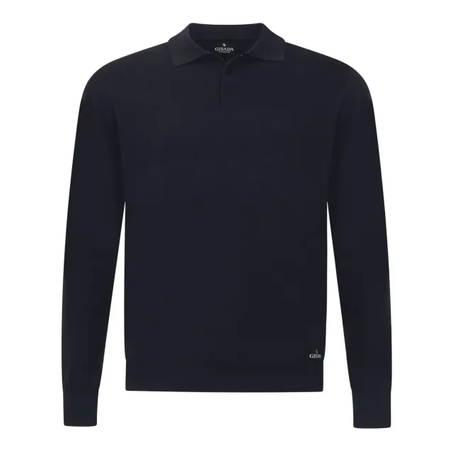 Gisada 1201 langermet polo navy bomull herre