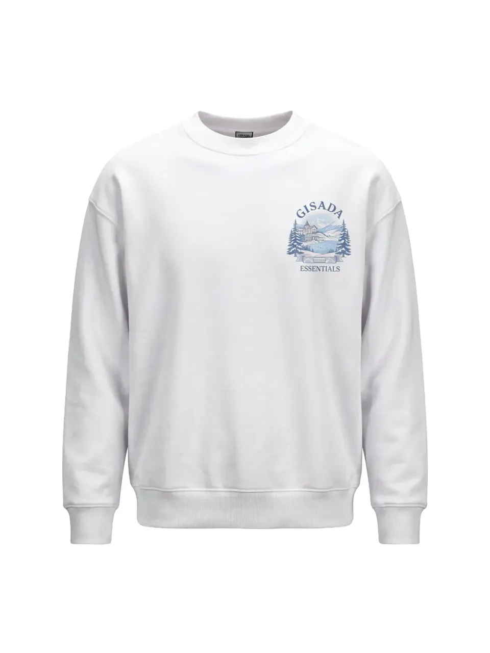 Gisada 3014 sweatshirt herre hvit bomullstrytrykk