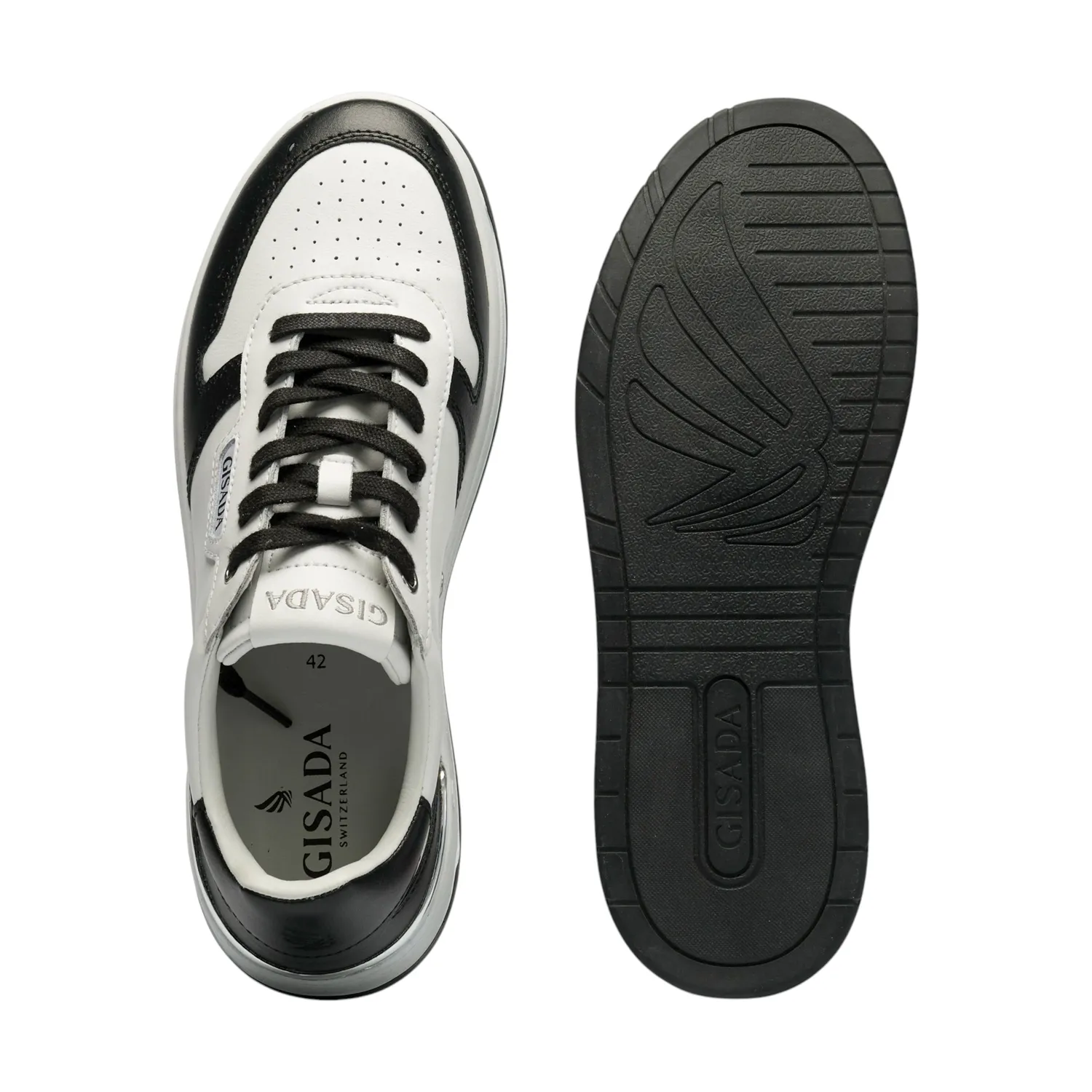 Gisada 17001 sneakers svart-hvit skinn unisex