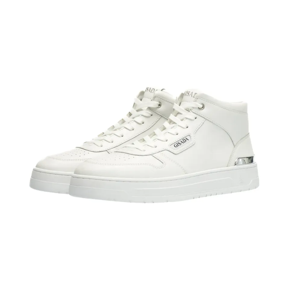 Gisada Trainer 17002 Sneakers hvite mid-top skinn