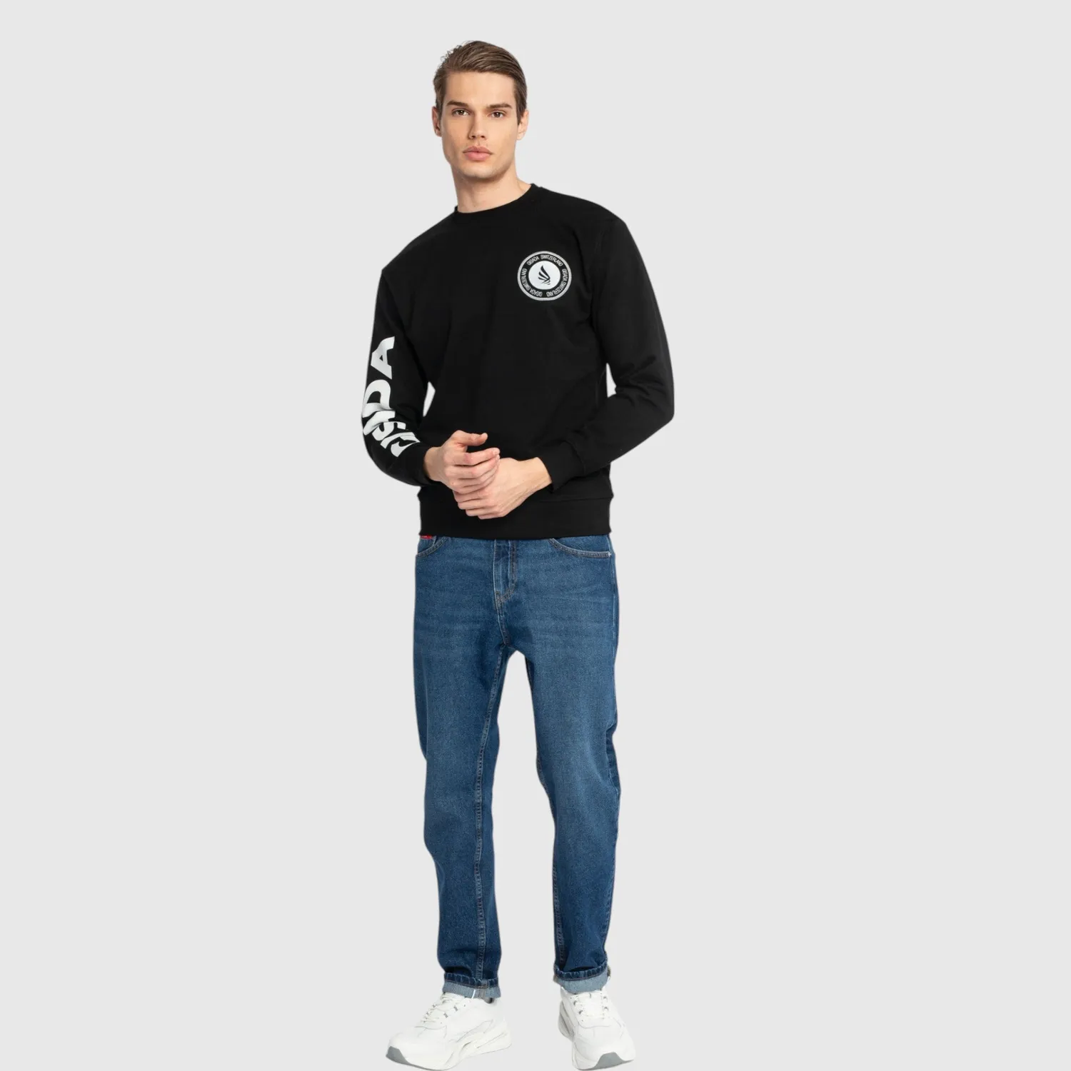 Gisada Rio 3002 Gensersvart regular fit mellomtykk bomull