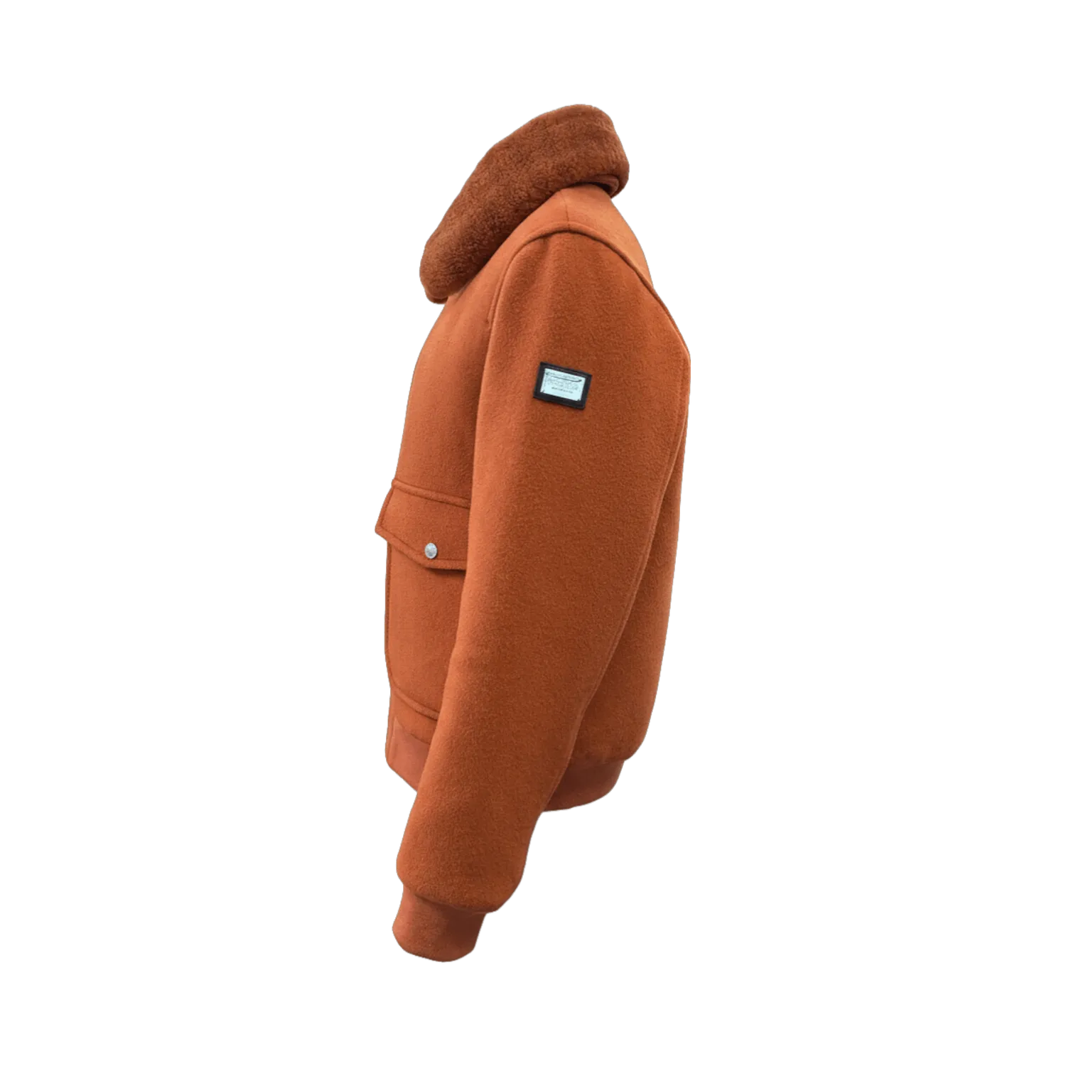 Gisada 1319 ullblanding jakke bronse med shearlingkrage