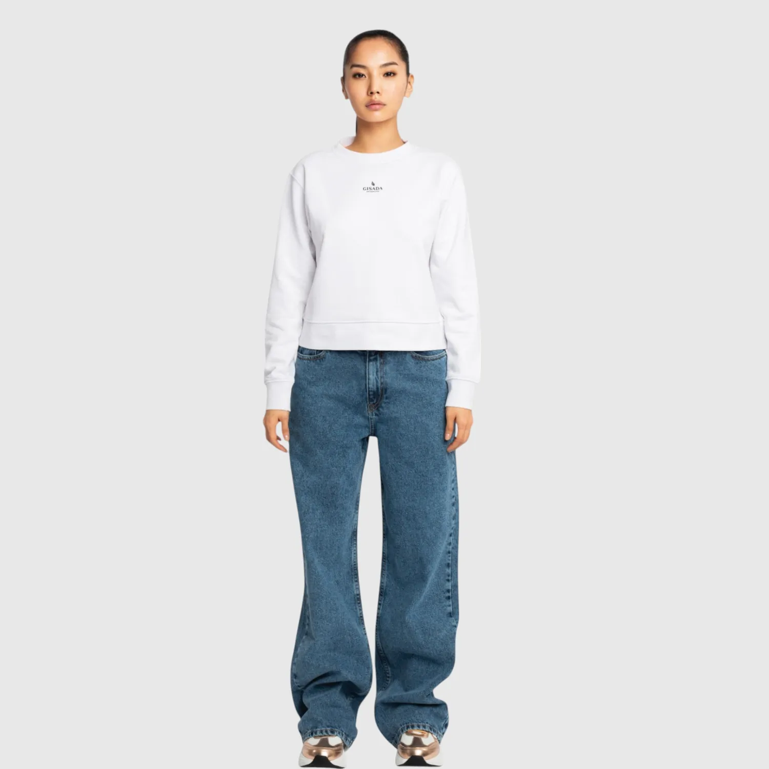 Gisada 6002 Berlin crop sweatshirt hvit regular fit