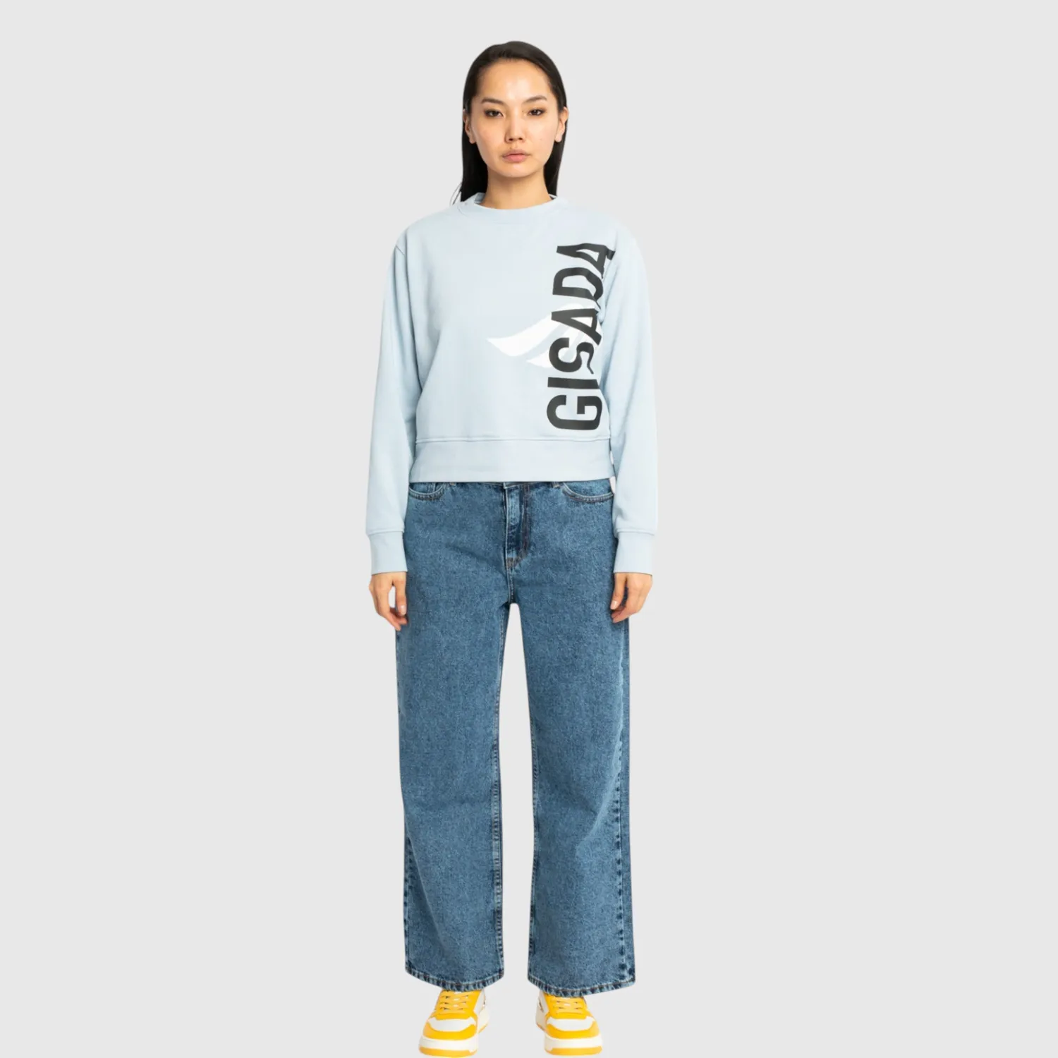 Gisada 6003 Berlin sweatshirt ice blue – cropped bomull